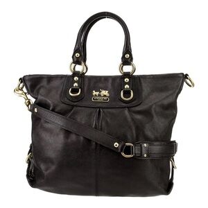 Coach Black Leather Tote Bag